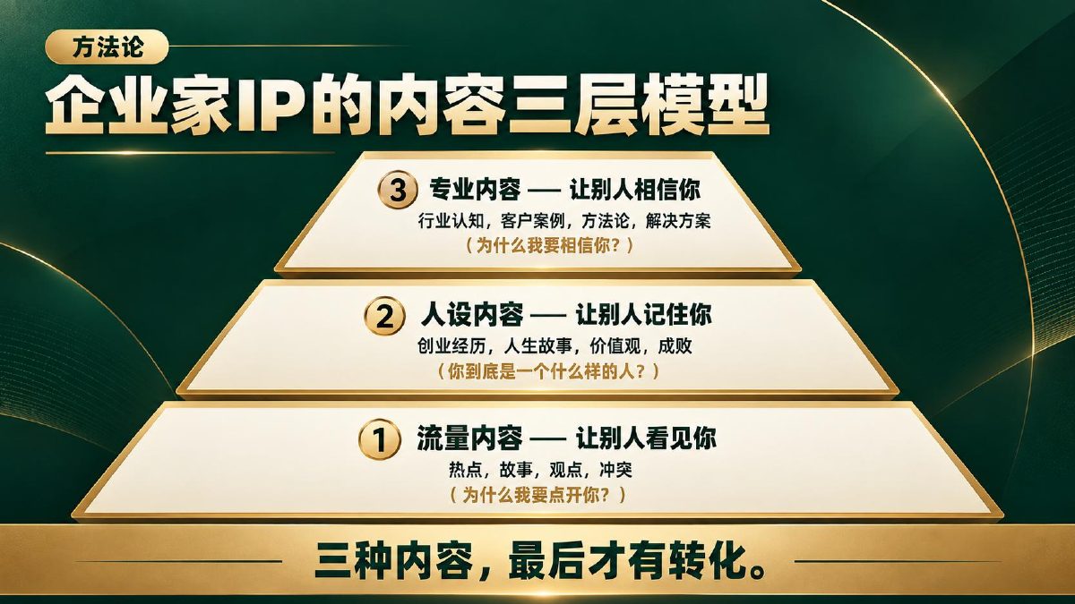 企业家 IP PPT 三层模型页